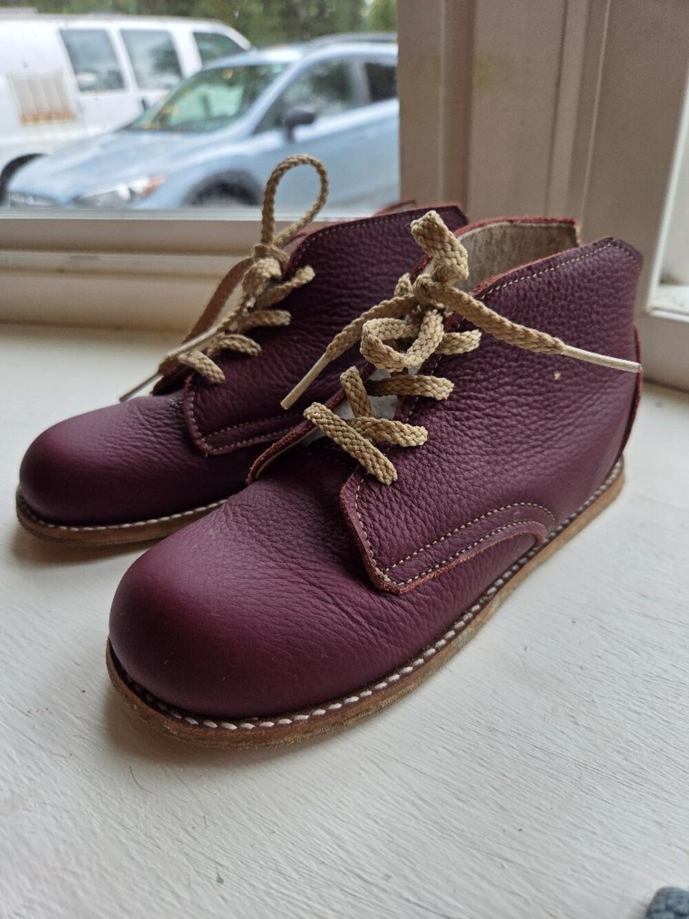 Zimmeman Shoes Toddler Leather Milo Boot in red bown Leather
